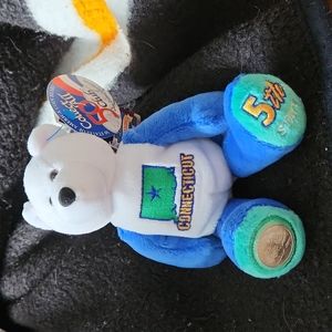 Limited Treasures coin bear,  Connecticut with tags.
